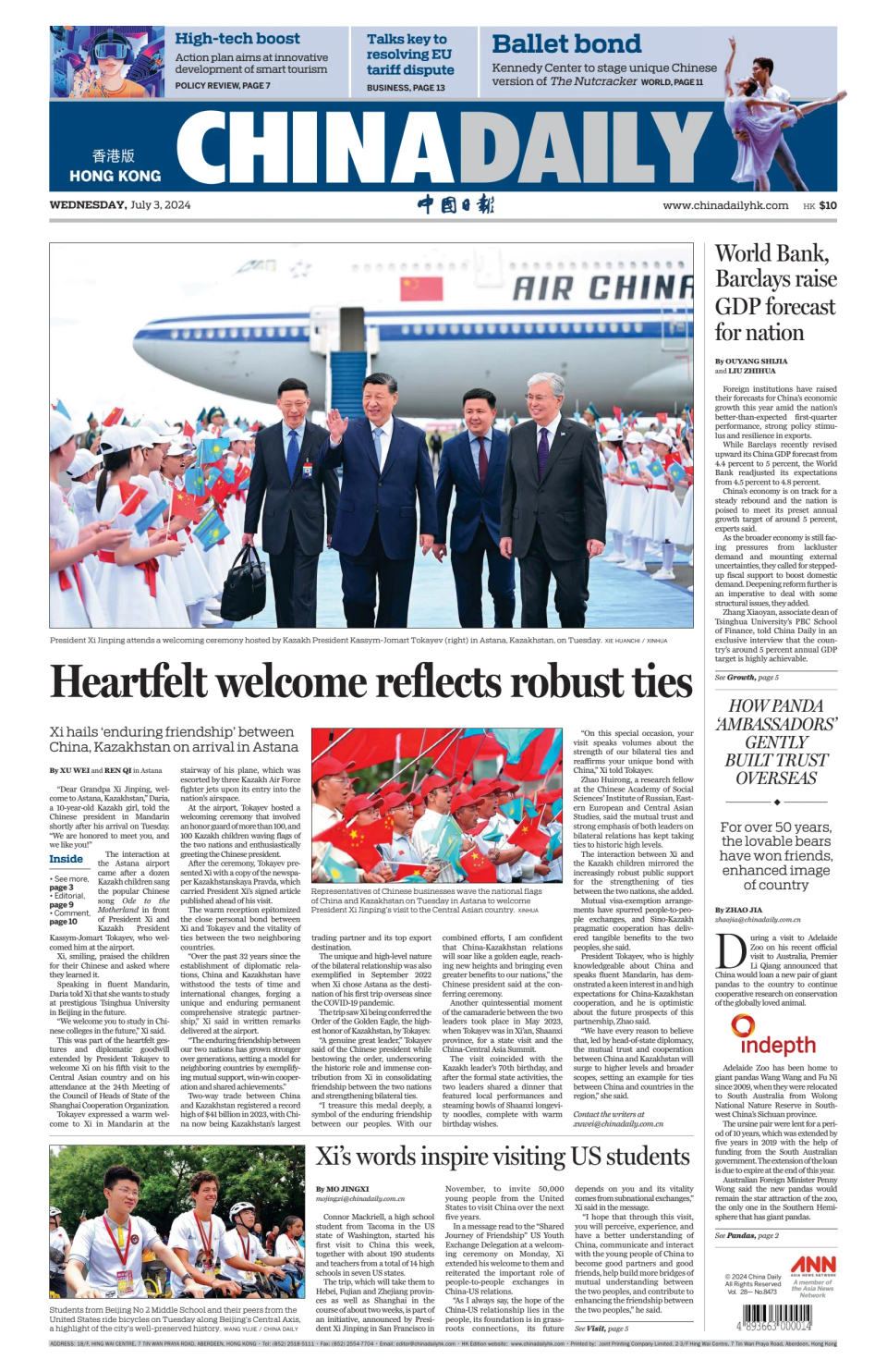 Prima-pagina-China Daily-oggi-edizione-di-oggi-20240703